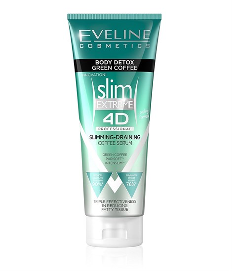 Eveline Slim Extreme 4D Vücut Detoks Profesyonel Yoğun Zayıflama ve Drenaj Kahve Serumu