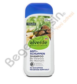 alverde Anti-Schuppen-Shampoo alverde kepek önleyici şampuan organik Brezilya fıstığı organik biberiye 200ml